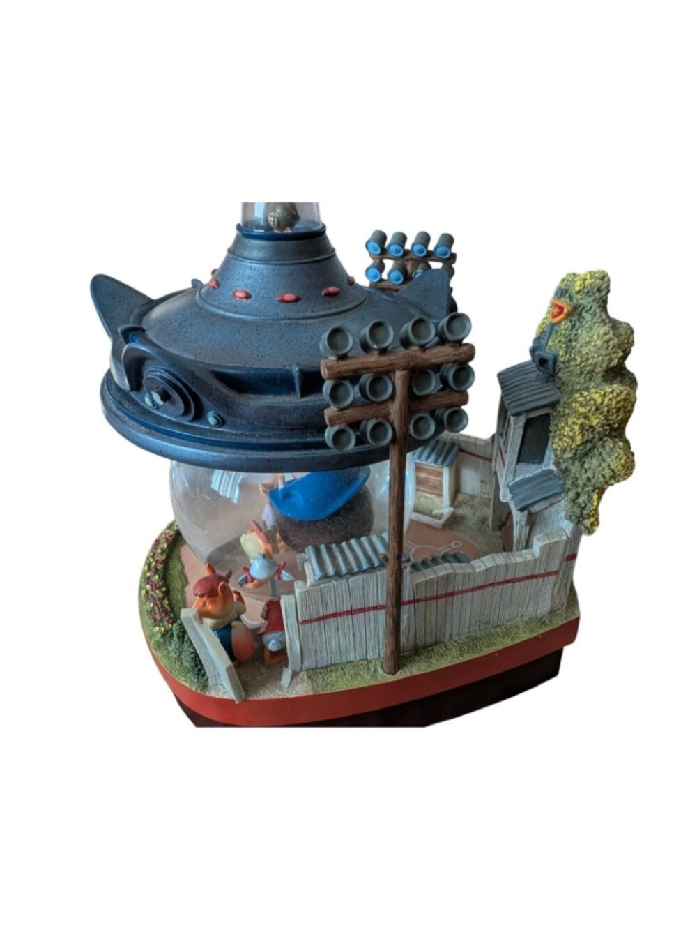 RARE Disney Store Chicken Little UFO Spaceship Snowglobe Baseball Figurine - Picture 3 of 10